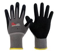 QEARSAFETY - 3 pares de guantes de trabajo (microfibra y nitrilo), Medium/8, gris