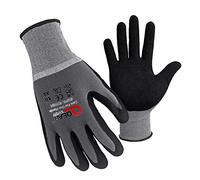 QEARSAFETY - 3 pares de guantes de trabajo (microfibra y nitrilo), X-large/10, gris