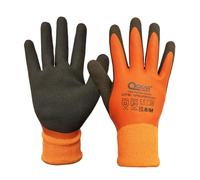 QEARSAFETY Guante de trabajo térmico con recubrimiento de látex, resistente al frío e impermeable, palma rugosa para un mejor agarre, X-large, naranja