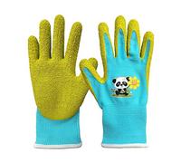 QEARSAFETY Guantes de jardinería para niños de 3 a 6 años, palma de goma para resistencia al agua y a la suciedad (3-6 años Old, Blue/Apple Green)