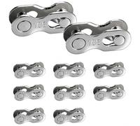 QEAS 10 pares de candado de cadena para bicicleta, 10 velocidades, candado de cadena de acero, compatible con cadena Shimano de 10 compartimentos para bicicleta de montaña Shimano, bicicleta de