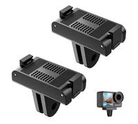 QEAS 2 Piezas Soporte Magnético De Fijación Rápida, Compatible con dji Osmo Action 5 4 3, Imanes Potentes Y Doble Garra para Cambio Rápido De Cámara, Ideal para Acción Y Deportes, Negro