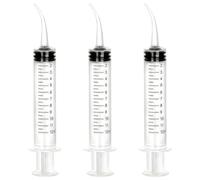 QEAS 3 jeringas de plástico reutilizables curvadas con escala transparente de 12 ml, práctica jeringa dosificadora para uso industrial, limpieza dental y alimentación segura para mascotas