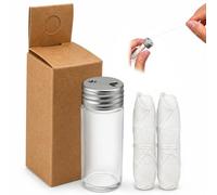 QEAS 60 m de hilo dental ecológico, seda de maíz, encerado con candelilla menta, vegano, sin plástico, compostable, frasco de cristal sostenible, cero residuos, para cuidado bucal en casa y de viaje