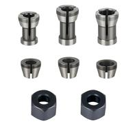 QEAS Juego de 8 alicates de sujeción, accesorios para fresadora Einhell Katsu Bosch Dewalt, 6 adaptadores de abrazadera (6 mm, 6,35 mm, 8 mm) y 2 tuercas para máquina de grabado para trabajar la