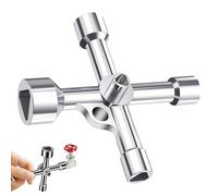 QEAS Llave Triangular 4 Vías, Llave Contador Agua Universal Multifuncional con 5 Tamaños 7mm/10mm/12mm/13mm/18mm, Llaves Triangulares para Agua, Terminal, Basura, Caja Eléctrica, Gas