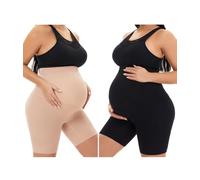 QEAUTY LAB Fajas de maternidad sin costuras para soporte del vientre, evita rozaduras de muslos, talle alto, ropa interior de embarazo - Multi color - S