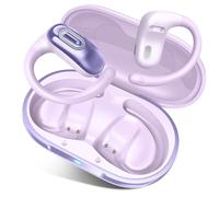 Qecnato Auriculares Open-Ear, Inalámbricos Bluetooth 5.4 Ganchos para Orejas, Graves Potentes, Resistencia al Agua IP7, Luces Led, Control táctil