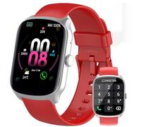 Qecnato Reloj inteligente para hombres y mujeres, contestar/hacer llamadas, reloj inteligente de pantalla de 1.97 pulgadas, reloj de fitness IP68 impermeable para iOS/Android, rojo