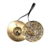 Qectial 1 Par Tingsha Campana de Meditación Instrumento de Percusión Tibetano Címbalo Musical para Y Meditación Campana Compacta con Sonido Puro Y Correa, a