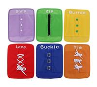 Qectial 6 Piezas/Juego de Cremallera para Niños, Botones, Broches, Hebillas, Cordones, Aprendizaje