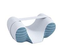 Qectial Almohada Ergonómica Transpirable Y Versátil de Espuma Viscoelástica para Dormir, Que Brinda Soporte para La Cabeza Y El Cuello, Tela de Rejilla Azul, Individual
