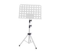 Qectial Atril para partituras, altura ajustable, bandeja inclinable, portátil, estable, para libros, plegable, para interpretación instrumental, viajes y, Blanco