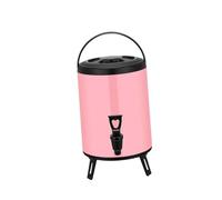 Qectial Barril Isotérmico, Dispensador de Bebidas, Bote de Té de Acero Inoxidable con Doble Tapa de Rosca para Conservar El Y El Frío, tal como se describe, 10l Rosa