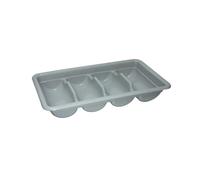 Qectial Caja Organizadora de Cubiertos de 4 Compartimentos para Utensilios de Cocina de Restaurante, Gris, tal como se describe