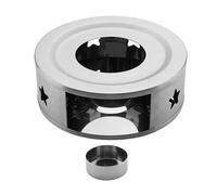 Qectial Calentador de Tetera Soporte Base Calentador Portavelas de Acero Inoxidable 430 Resistente Mantiene La Bebida Caliente con Flujo de Aire Esta, Agujeros de Estrella Plateada, Individual