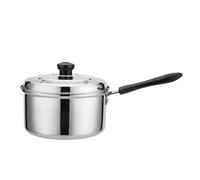 Qectial Cazo con Tapa de Acero Inoxidable Antideslizante Mango Ergonómico Multifuncional para Cocinar Alimentos Recalentar para Hogar Hotel Teahouse, 14CM
