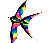 Qectial Cometa con Forma de Pájaro de Colores, Manga de Viento, Gran Envergadura, Fácil de Volar, 175 X 70 Cm, Una Sola Línea.