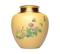 Qectial Contenedor de Té Recipiente para Té Suelto Bote Decorativo para Cocina Sello Conservante Material Arena Adecuado para Almacenamiento, Crisantemo, 12cm X 14.5cm