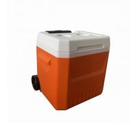 Qectial Contenedor Portátil Aislado con Caja Robusta de Rodamiento Organización Interna y Tapa con Funcionalidad para Llevar Vasos Adecuado para Reuniones Familiares Deportes y Viajes, Naranja