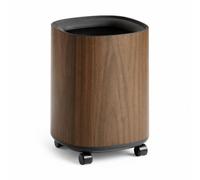 Qectial Cubo Basura Cuadrado con Cubeta Interior Integrada Plástico Robusto para Eliminación Sencilla sperdicios Acuado para Uso Doméstico, Grande, Cuadrado, Color Madera, Con Ruedas, 15 Litros