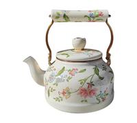 Qectial Hervidor de Té Esmaltado de 2,5 L, Calentador de Leche Portátil para Camping Y Restaurantes.