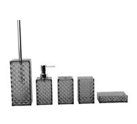 Qectial Juego de Accesorios de Baño de 5 Piezas: Jabonera, Decoración de Baño Moderna Y Práctica para El Hogar Y, Gris, Individual