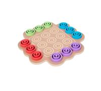 Qectial Juego Educativo Infantil Juego de Mesa Tablero Rompecabezas Apilable Lanzamiento de Aros Madera Estimulante para Reconocer Colores y Resolver Problemas Adecuado para Niños Sala de Juegos