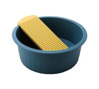 Qectial Lavabo con Tabla de Lavar Extraíble Palangana Portátil Antideslizante para Lavado a Mano Bandeja Liviana Y Duradera Adecuado para Limpieza de Ropa del, Azul, Individual