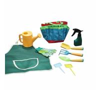 Qectial Pala de Jardinería para Niños Set Infantil Herramientas Jardín Juguete Aprendizaje Bolsa Multiusos Regadera Guantes Rastrillo y Fácil de Llevar, Prince 10 Piezas
