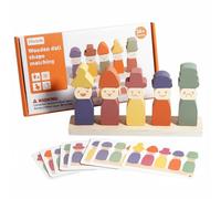 Qectial Puzzle de Emparejamiento Infantil Juguete Educativo de Madera Juego Didáctico Bloques Figuras Tarjetas Aprendizaje Orden Clasificación Percepción