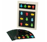 Qectial Rompecabezas de Aprendizaje Infantil Juego de Colores Tablero de Emparejamiento de Direcciones Puzzle Interactivo Juguete de Mano y Ojo Madera Natural