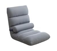 Qectial Silla de Suelo Multifuncional con Respaldo Ajustable Y Asiento Plegable con Almohada Integrada Y Diseño Ligero Compacto Fácil de Ideal Par, Gris, Individual