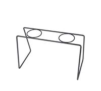 Qectial Soporte Goteador de Café Reutilizable Soporte Estante Soporte Metálico Portafiltros de Acero Inoxidable Geométrico Apto para Adecuado, tal como se describe, Dos Agujeros Negro