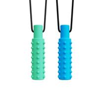 QEDBOJE 2 Piezas Colgante Masticable, Colgante de Silicona para Masticar, Durable y Fuerte Juguete para Masticar, Ideal para Niños y Adultos con Autismo, Autismo Material Sensorial, Bebe, Collar