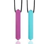 QEDBOJE 2 piezas juguete de silicona duradero y resistente - Lo mejor para niños o adultos que disfrutan o tienen autismo - Mordedor sensorial y collar de silicona para masticar