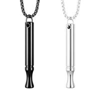 QEDBOJE 2 unidades Collar para dejar de fumar, original, sin humo, ayuda antitabaco, cadena de respiración con silbato, collar de respiración resistente contra la ansiedad, contra el tabaco