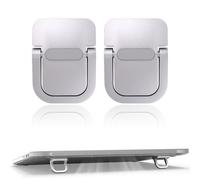 QEDBOJE 2 Unidades Mini Soporte para Portátil, Soporte de Teclado Portátil para Escritorio, Soporte para Portátil Plegable Invisible, Elevador de Portátil con Adhesivo para Computadora (Plateado)