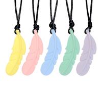 QEDBOJE 5 unidades Collares de masticación sensoriales, Collar mordedor de silicona para aliviar la ansiedad, Juguetes sensoriales para niños autistas, mordedor, motricidad oral, TDAH