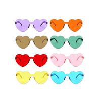 QEDBOJE Gafas Fiesta Corazón, Pack de 8 Unidades con 8 Colores, Montura Ligera y Ajuste Seguro para Confort Total, Perfecto para Fotos, Bodas, Hora Loca