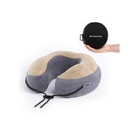 qeedo Comfort Pillow Neck Almohada de Viaje Viscoelástica - Cojín para avión y Coche (ergonómico) - Ajuste Personalizado - con Funda Lavable
