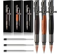 Qeeenar 3 juegos de bolígrafos Bolt Bullet para hombres, bolígrafos de acción de perno de lujo para hombres con caja de regalo y recambios adicionales, instrumento de escritura resistente para regalos