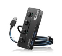 Qeefun - Hub USB 3.2 con 2 puertos USB A y USB C, divisor USB 3.2 Gen 2, cable de datos extendido de 4 pies y puerto de alimentación tipo C, para MacBook Pro, HP, Mini PC, MacBook Air, Dell XPS,