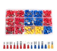 QeeHeng 280 Piezas Terminales Eléctricos, Conectores Electricos Rapidos de 15 tipos 0,5 - 6,0 mm², Surtidos Terminales Cables Electricos Macho y Hembra Aislados para Cables Electricos Crimp