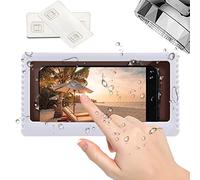 QeeHeng Caja para Teléfono de Ducha,Funda para Teléfono de Pared Impermeable,Pantalla Táctil para Baño Caja de Soporte para Teléfono Móvil,para Teléfonos de Menos de 6.8 Pulgadas(Blanco)