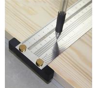 QeeHeng Herramienta de medición de línea de planificación de carpintería de alta calidad con regla T de súper precisión T gruesa con conjunto de lápiz automático de regla británica (8 Inch)