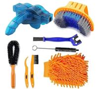 QeeHeng Juego de 8 cepillos de limpieza de precisión para bicicleta, incluye cepillo limpiador de cadena de bicicleta, adecuado para montaña, carretera, ciudad, híbrido, suciedad, bicicleta BMX y