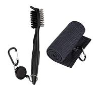 QeeHeng Juego de Limpieza para Golf : Cepillo de Limpieza para Ranuras de Palos de Golf, Toalla de Golf con patrón de gofres de Microfibra, práctico Kit de Limpieza para Golf