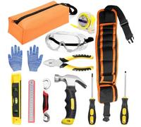 QeeHeng Juguetes Niños Juego de Herramientas, Reales Kit Herramientas, Juego de DIY construcción de Herramientas con Bolsa Herramientas, Cinturon, Martillos, Regalos para Niños y Niñas