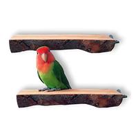 QeeHeng Plataforma de Perca de Madera, 2 Piezas de Perca Natural, Soporte de Juego de pájaros Plano, Accesorios de Jaula para periquitos pequeños y medianos, guacamayos, Juguete de Ejercicio
